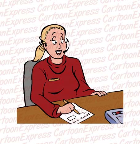 secretary at desk